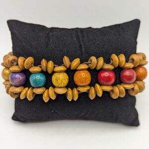 Multi Color Bead & Drum Bracelet